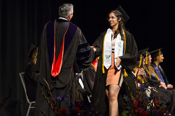 Karin Shamardani receiving degree