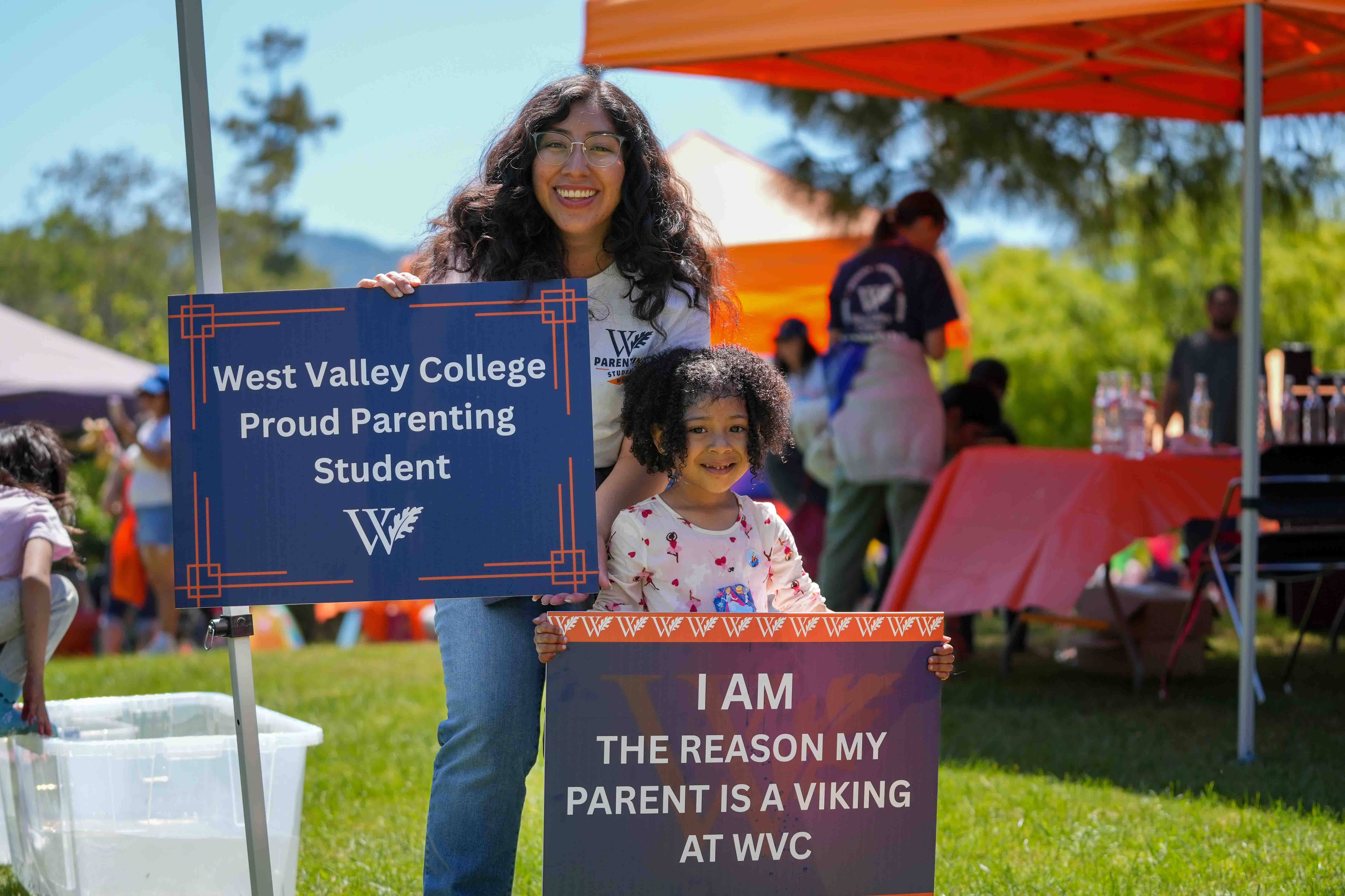 west valley college student parent with their kid
