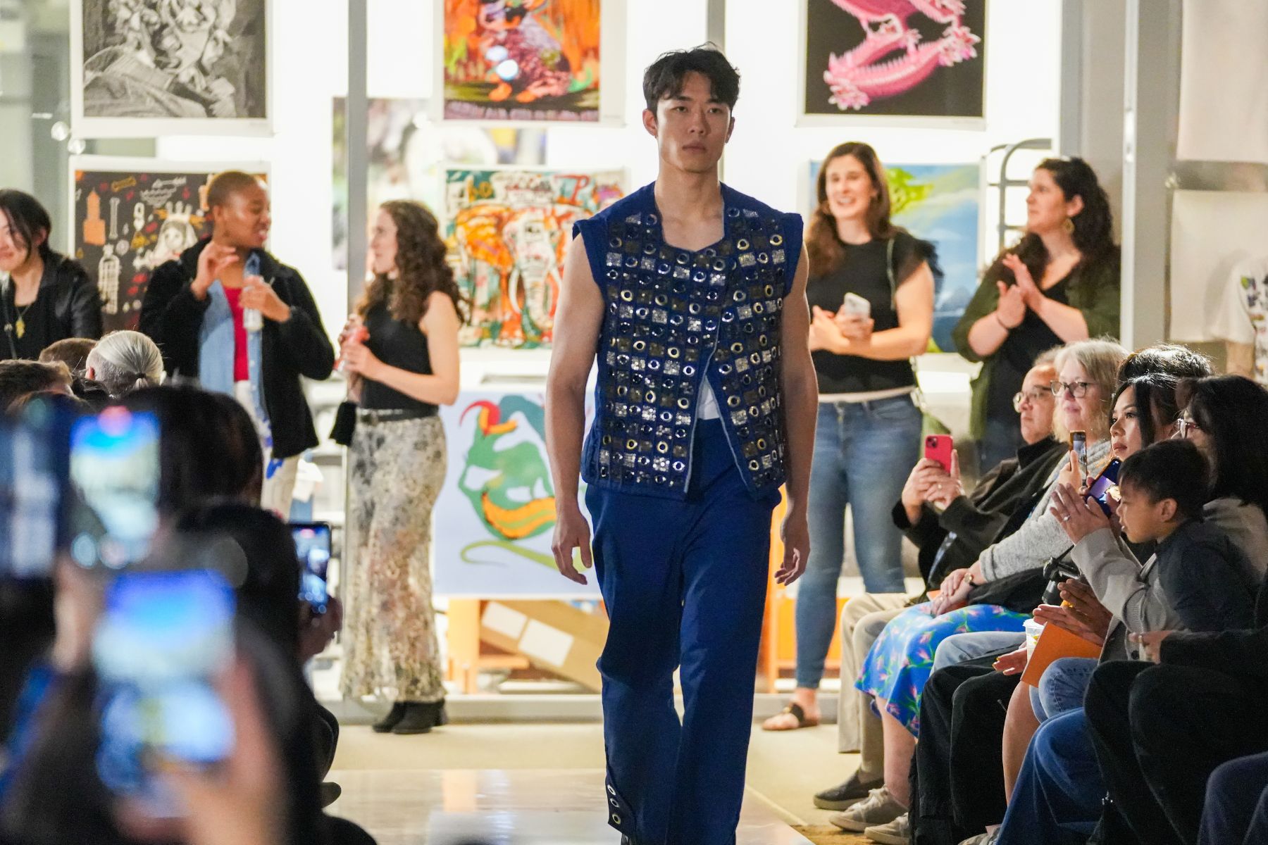 fashion show model walking runway