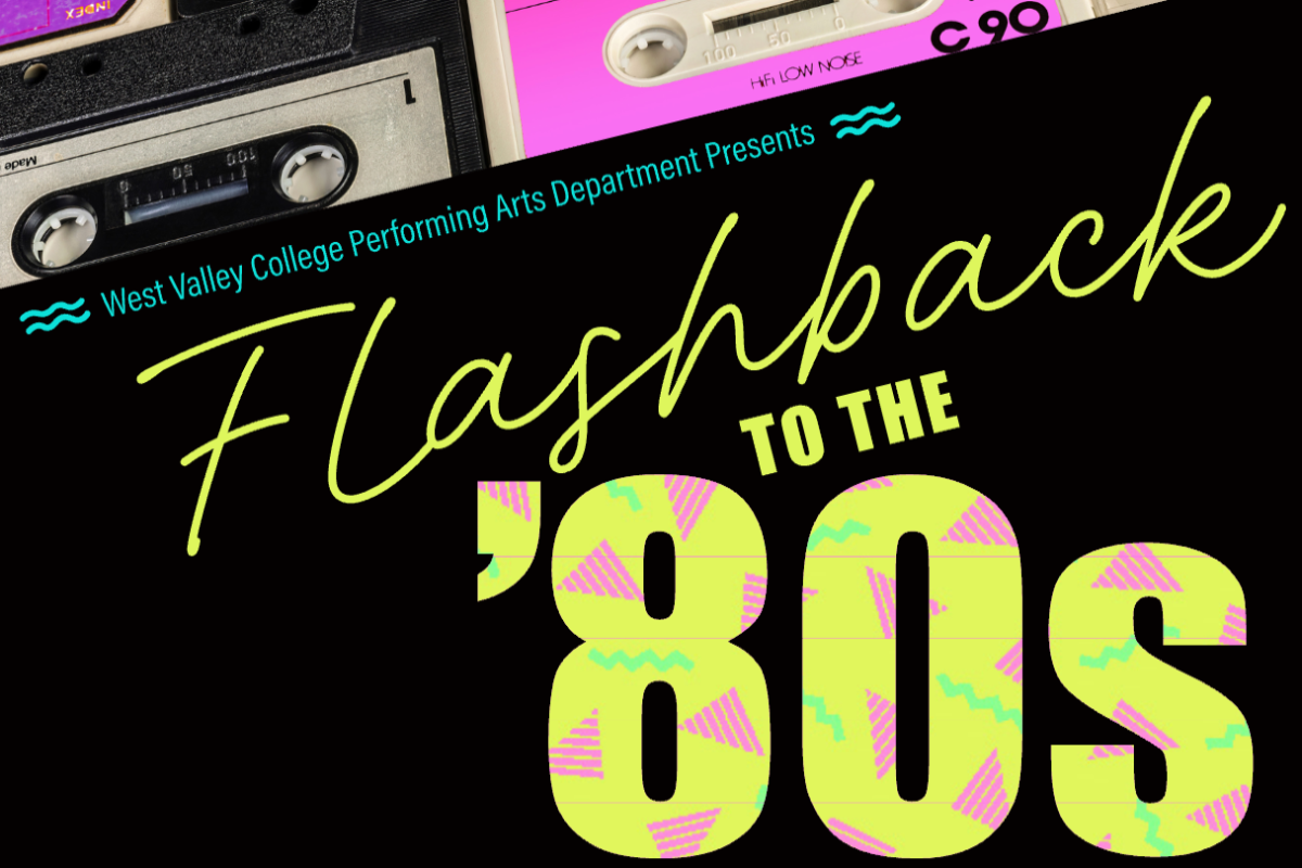 flashback to 80s poster with retro cassette tapes in pink and black. typos graphy in