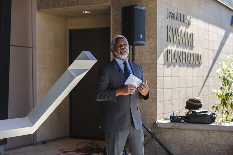 Dean Mel Vaughn welcomes guests to inaugural event.