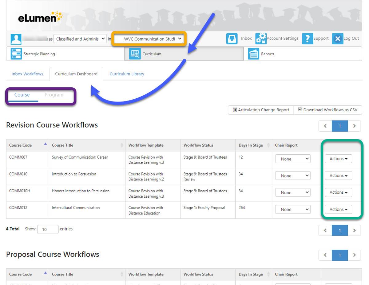 Screenshot of eLumen dashboard