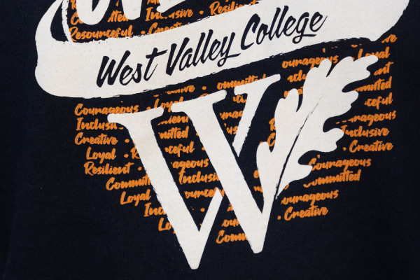 Shirt with text: We Are West Valley College