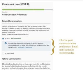 FSA ID communication