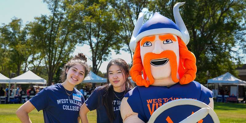 students with vik the viking students with vik the viking