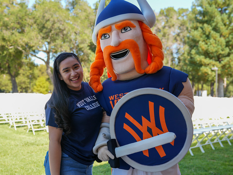leilany with vik the mascot leilany with vik the mascot